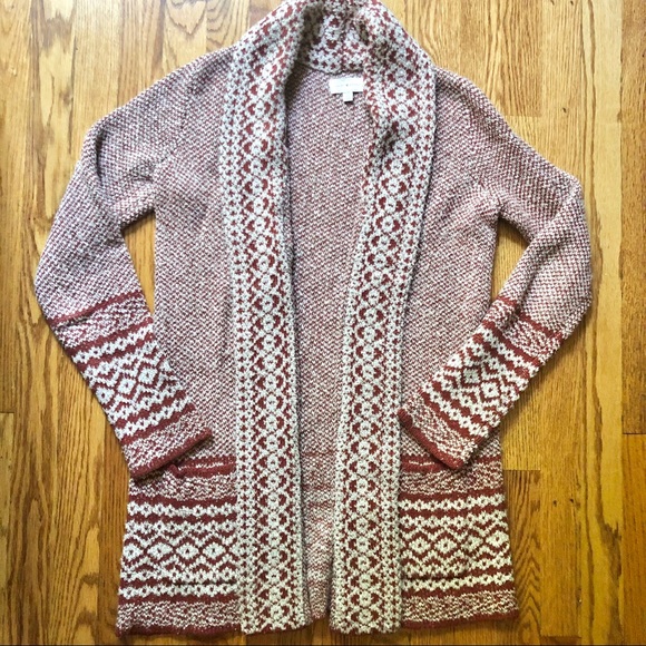 Lucky Brand Border Print Cardigan 